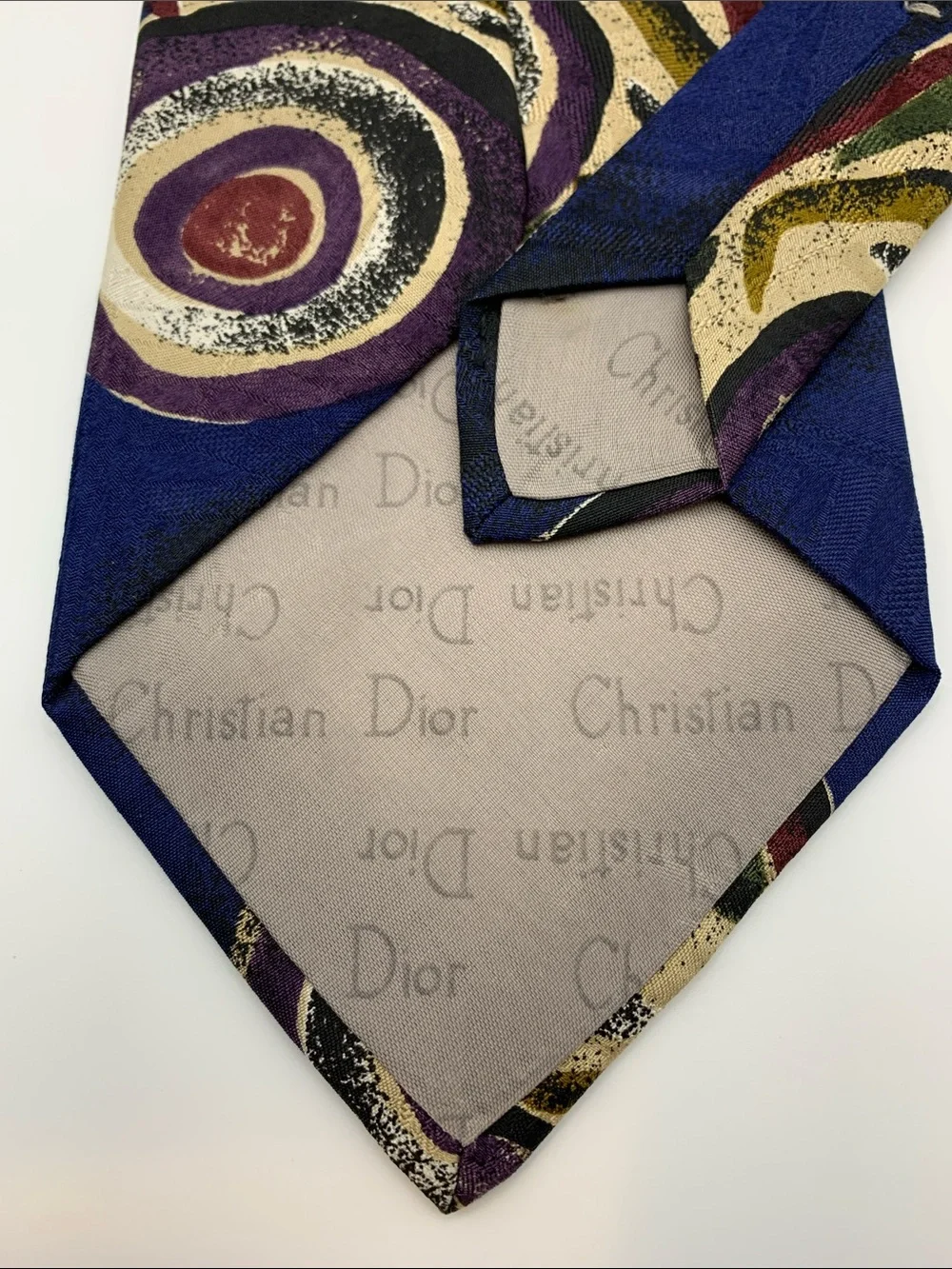 Vintage Christian Dior Abstract Silk Art Tie